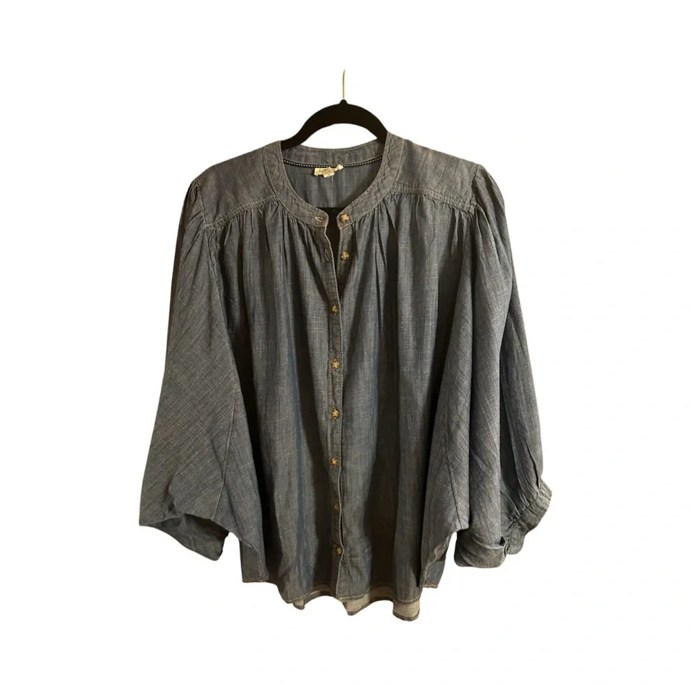 Anthropologie Blue Blouse - Picture 8 of 9